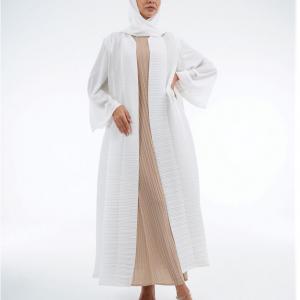 Pleated Abaya With Large Fold Detail And Shayla