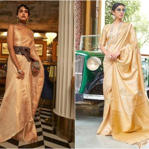 Fashionable Ways to Style a Gold Saree