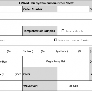 how to fill out a custom made hair gadget shape