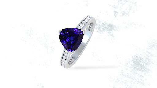 Trillion Cut Tanzanite Ring