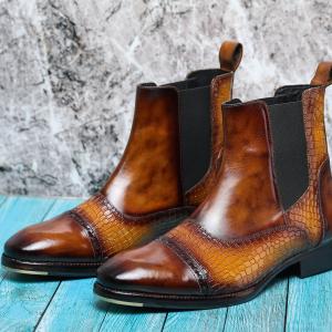 Captoe Chelsea Boots - Croc Tan