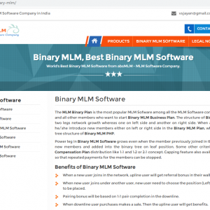 THE BEST  AND SECURE BINARY MLM SOFTWARE