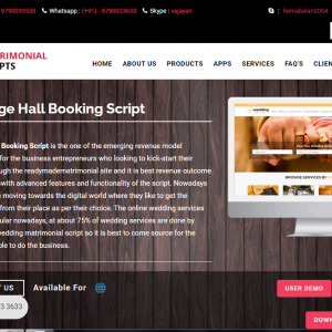 BUY OUR BEST WEDDING HALL BOOKING SCRIPTS