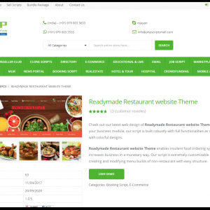 Readymade Restaurant website Theme