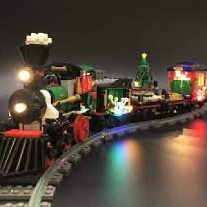 LED light LEGO 10254 winter holiday train brick kits