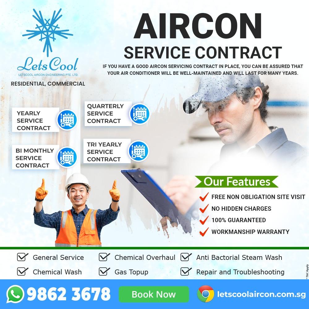 Are repairs included in an aircon service contract?