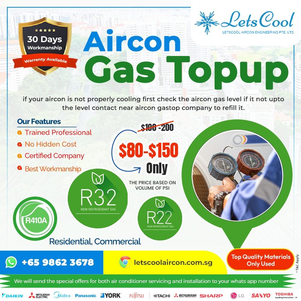 Aircon Gas TopUp Price Singapore 